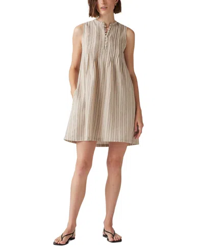 Levi's Women's Sleeveless Marianne Dress In Shin Beach Stripe Flax