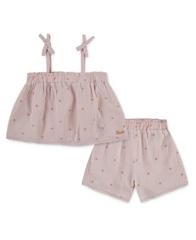 Levi's Toddler Girls 2-piece Tie Tank Top And Shorts Set In Pink