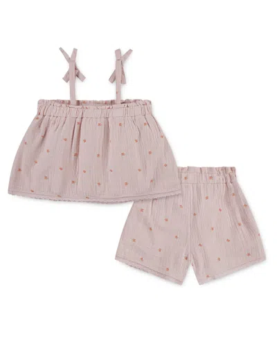 Levi's Toddler Girls 2-piece Tie Tank Top And Shorts Set In Pink