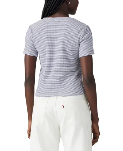 Levi's Muse Short Sleeve T-shirt In Mesa Stripe Mazarine Blue