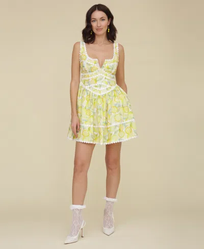 AVEC LES FILLES WOMEN'S PRINTED SLEEVELESS FIT & FLARE MINI DRESS 