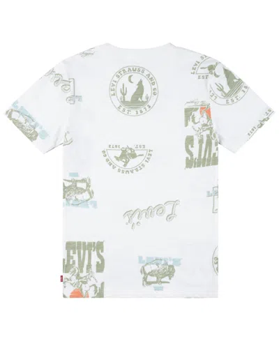 Levi's Big Boys Heritage All-over Print T-shirt In Bright White
