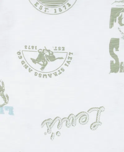 Levi's Big Boys Heritage All-over Print T-shirt In Bright White