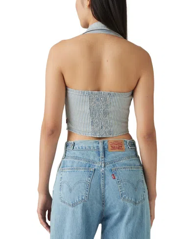 Levi's Women's Bria Cotton Denim Corset Cropped Top In Handy Woman