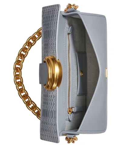 Donna Karan Valley Stream Skipper Snake Shoulder Bag In Sky Gray