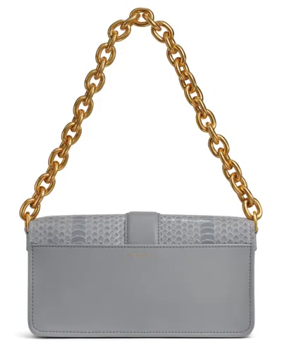 Donna Karan Valley Stream Skipper Snake Shoulder Bag In Sky Gray