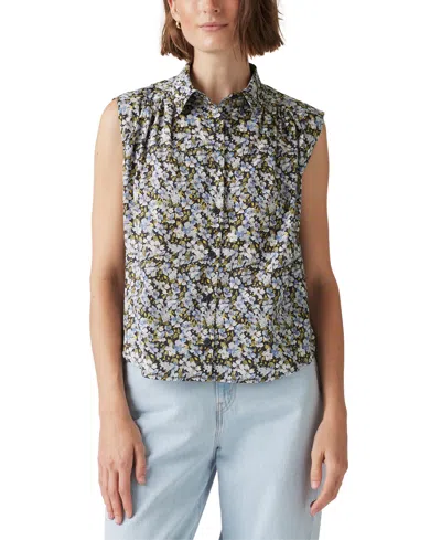 Levi's Women's Gracen Cotton Sleeveless Blouse In Blue