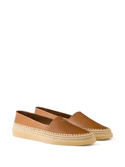 Prada Espadrilles Aus Leder In Braun