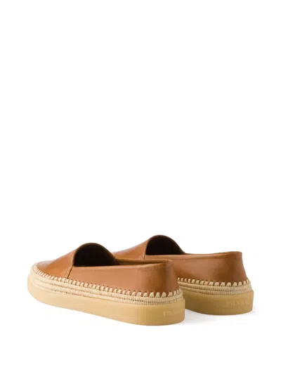 Prada Espadrilles Aus Leder In Braun