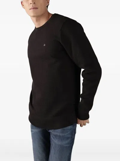 Calvin Klein Waffle Texture Sweater Clothing In Schwarz