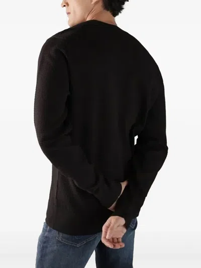 Calvin Klein Waffle Texture Sweater Clothing In Schwarz