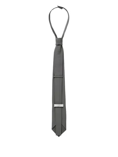 1989 Studio Logo Embroidered Woven Tie In Gray