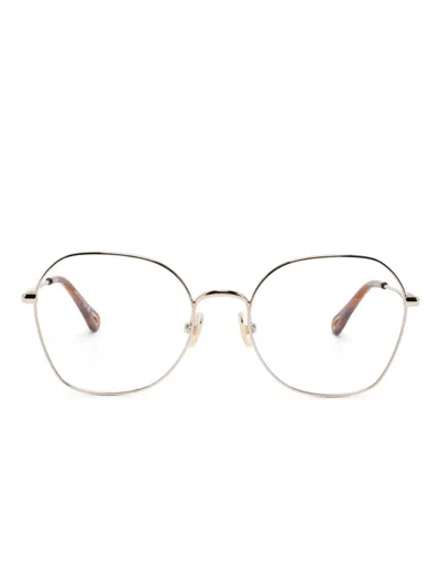 Chloé Round-frame Glasses In 金色