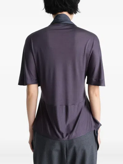 Lemaire Mixed Fabric Knotted Top In 灰色