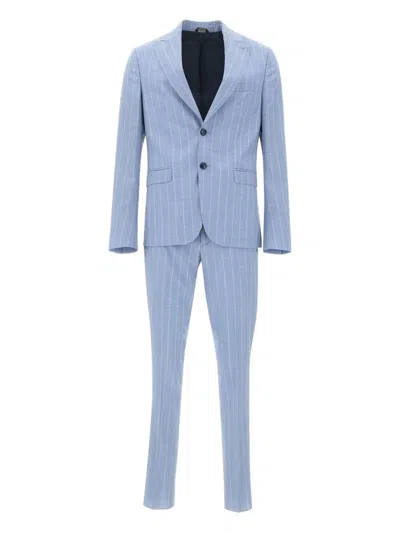 Ungaro Stretch-wool Suit In 蓝色