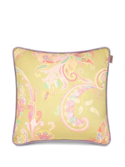 Etro Home Paisley-print Cushion In 绿色