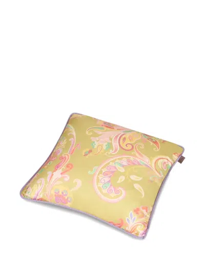 Etro Home Paisley-print Cushion In 绿色