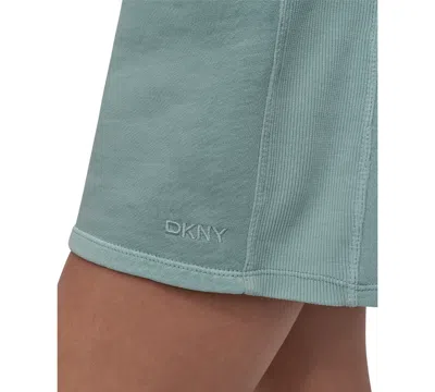 Dkny Sport Women's Embroidered Logo Smocked 4" Shorts In Green