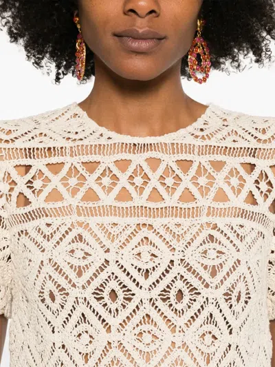 La Doublej Lacey Mini Swing Dress In Nude