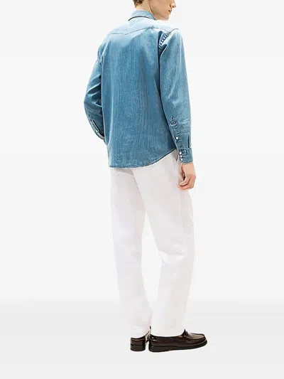 Tommy Hilfiger Western Denim Shirt Chest Pockets In Blau