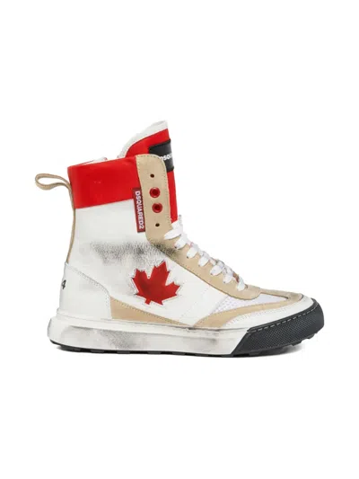 Dsquared2 Leather-panelled Hi-top Trainers In Multi