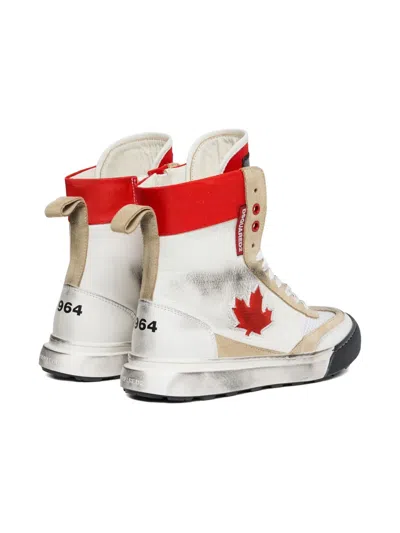 Dsquared2 Leather-panelled Hi-top Trainers In Multi