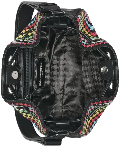 Karl Lagerfeld Desiree Small Leather Hobo Bag In Black Multi