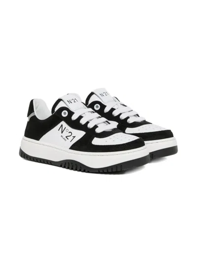 N°21 Logo-print Trainers In White
