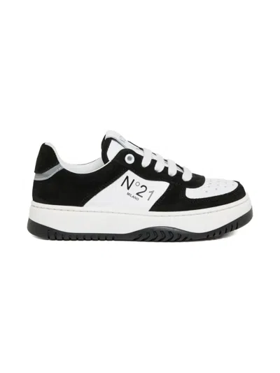 N°21 Logo-print Trainers In White