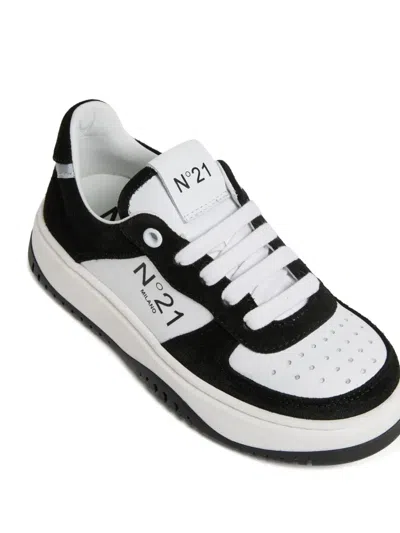 N°21 Logo-print Trainers In White