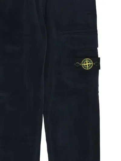 Stone Island Elastic Waist Casual Pants In 蓝色