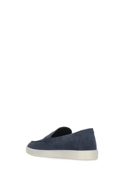 Hogan Suede Moccasin With Stitched Mask In Blu Tuareg