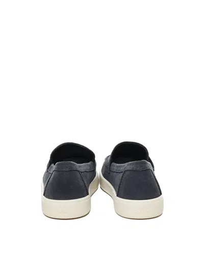 Hogan Suede Moccasin With Stitched Mask In Blu Tuareg