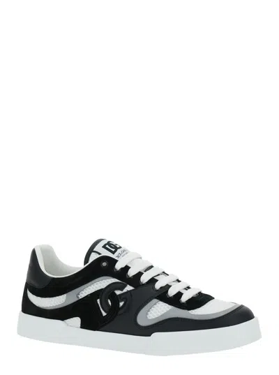Dolce & Gabbana Portofino Light Low-top Mesh And Leather Sneakers In White