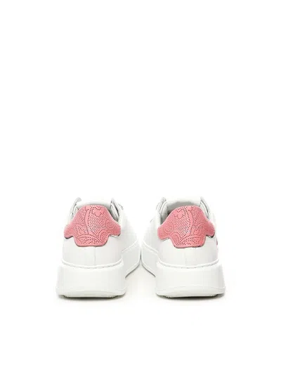 Philippe Model Low Top Leather Sneakers With Contrast Heel Tab In White