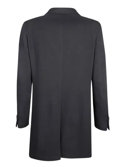 Tagliatore Single-breasted Black Coat In Black