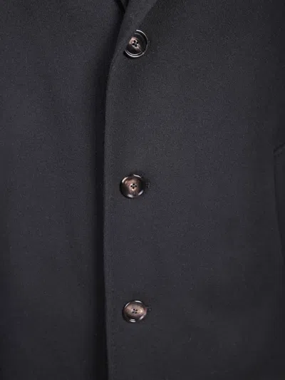 Tagliatore Single-breasted Black Coat In Black