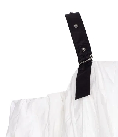 Pinko Balloon Sleeves Crop Top In White