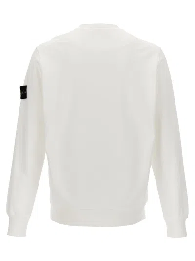 Stone Island Compass-motif Jersey-fleece Sweatshirt In White