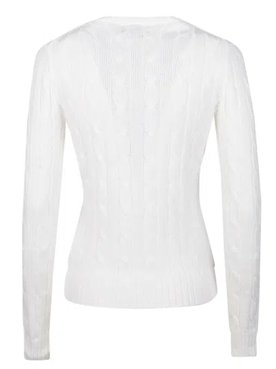 Polo Ralph Lauren Ralph Lauren White Cotton Cable-knit Crew Neck Sweater In White