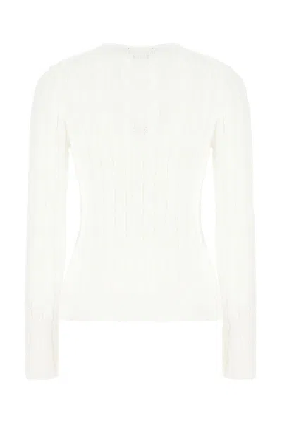 Polo Ralph Lauren Ralph Lauren White Cotton Cable-knit Crew Neck Sweater In White