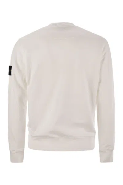 Stone Island Compass-motif Jersey-fleece Sweatshirt In White