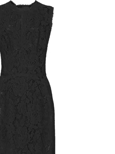Dolce & Gabbana Stretch Midi Dress Sleeveless In Black In Black