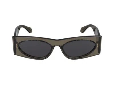 Alaïa Rectangular Frame Sunglasses In Brown Brown Grey