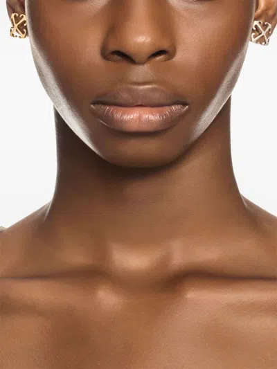 Off-white Bicolor Mini Arrow Earrings In Gold/silver