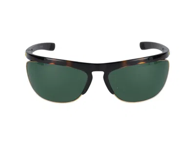 Bottega Veneta Speed Rectangular Sunglasses In Havana Havana Green