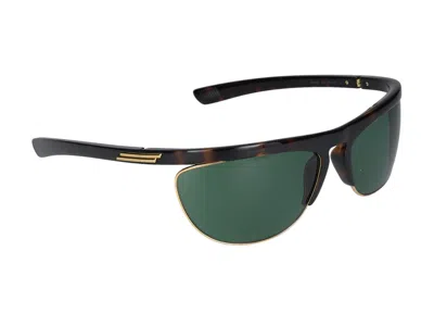 Bottega Veneta Speed Rectangular Sunglasses In Havana Havana Green