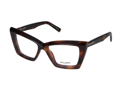 Saint Laurent Eyeglasses In Havana Havana Transpa