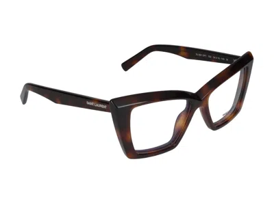 Saint Laurent Eyeglasses In Havana Havana Transpa