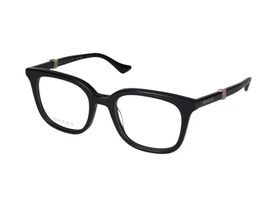 Shop Gucci Eyeglasses In Black Black Transparent